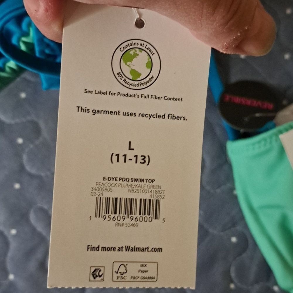 No Boundaries reversible triangle swim top NWT - Picture 5 of 5